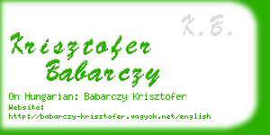 krisztofer babarczy business card